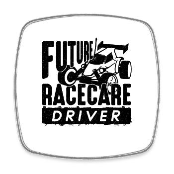 Future Racecare Driver Remote Controlled RC Racer - Square fridge magnet - white - Front