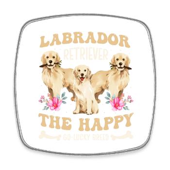 Labrador Retriever la race heureuse et chanceuse - Magnet carré - blanc - Devant