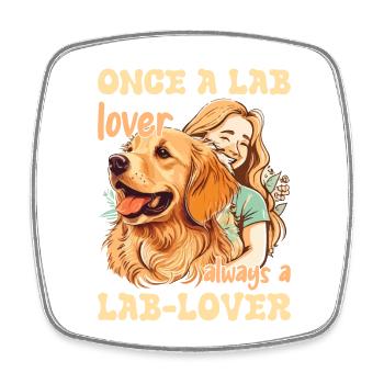Once a Lab lover always a lab-lover - Square fridge magnet - white - Front