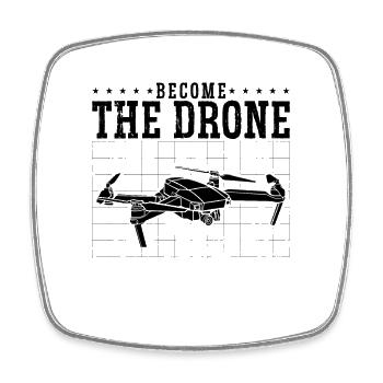 Become The Drone Quadcopter Fpv Race Drone Racer - Viereckiger Kühlschrankmagnet - Weiß - Vorne