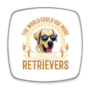 The world could use more Labrador Retrievers - Square fridge magnet - white - Front