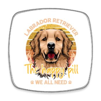 Labrador Retriever la pilule heureuse dont nous avons tous besoin - Magnet carré - blanc - Devant