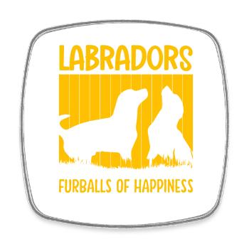 Labradors furballs og Happiness - Square fridge magnet - white - Front