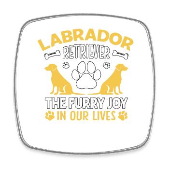 Labrador Retriever the furry joy in our lives - Viereckiger Kühlschrankmagnet - Weiß - Vorne