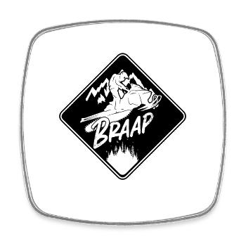 Braap Mountain Snowmobile Riding Snowmobile Racer - Viereckiger Kühlschrankmagnet - Weiß - Vorne