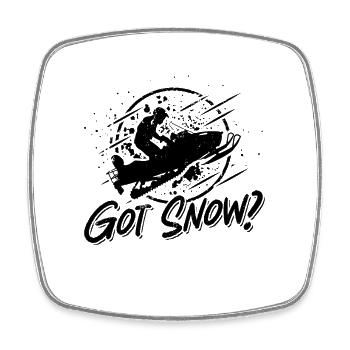 Got Snow Snowmobiles Motorsport Snowmobile Racer - Viereckiger Kühlschrankmagnet - Weiß - Vorne