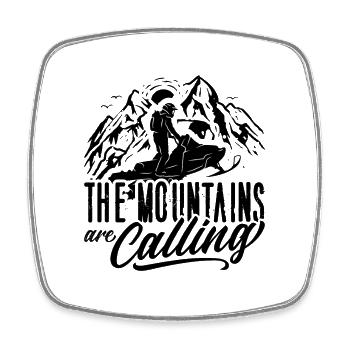 The Mountains Are Winter Sports Snowmobile Racer - Viereckiger Kühlschrankmagnet - Weiß - Vorne