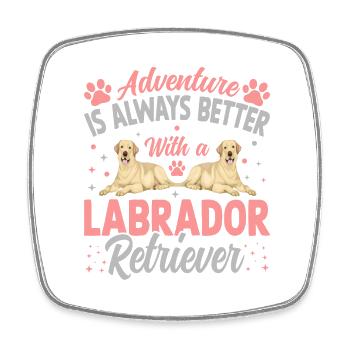 LABRADOR RETRIEVER - Square fridge magnet - white - Front