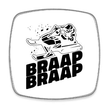 Braap Braap Snowmobile Riding Snowmobile Racer - Viereckiger Kühlschrankmagnet - Weiß - Vorne