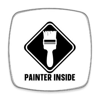 Painter Inside Paint Brush Craftsmen Painters - Viereckiger Kühlschrankmagnet - Weiß - Vorne