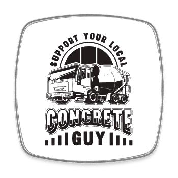 Support Your Local Retro Cement Concrete Finishers - Viereckiger Kühlschrankmagnet - Weiß - Vorne