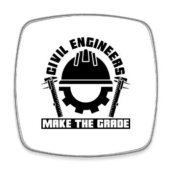 Civil Engineers Make The Grade Project Engineer - Square fridge magnet - white - Front