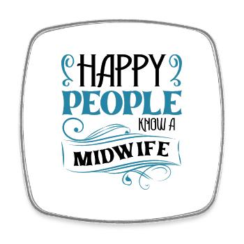 this Midwife has a big heart and works hard - Viereckiger Kühlschrankmagnet - Weiß - Vorne