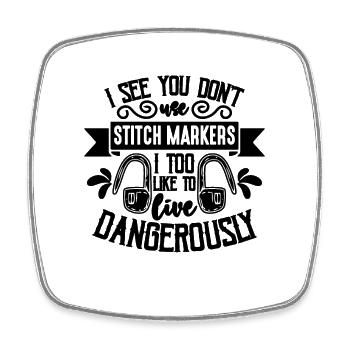 I See You Don't Use Knitting Cross Stitching Lover - Square fridge magnet - white - Front