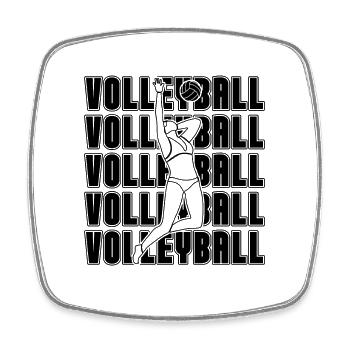 Volleyball Retro Beach Holiday Volleyball Player - Viereckiger Kühlschrankmagnet - Weiß - Vorne