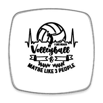 J’aime le volleyball de plage Amateur de volley-ball Joueur de volley-ball - Magnet carré - blanc - Devant