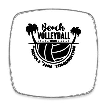 Beach Volleyball Today Adult Ing Volleyball Team - Viereckiger Kühlschrankmagnet - Weiß - Vorne