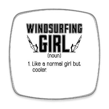Windsurfing Girl Noun Like A Normal Kiteboarding - Square fridge magnet - white - Front