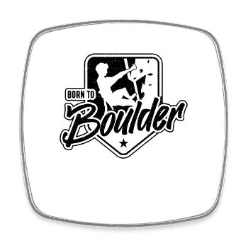 Born To Boulder Mountaineer Bouldering Climber - Viereckiger Kühlschrankmagnet - Weiß - Vorne