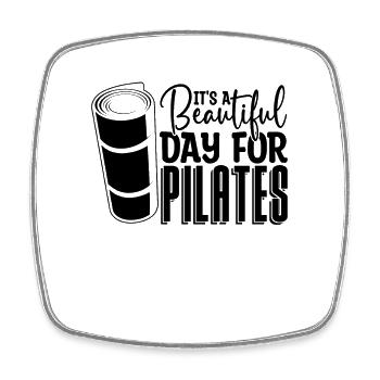 It's A Beautiful Day For Meditation Pilates Lover - Viereckiger Kühlschrankmagnet - Weiß - Vorne