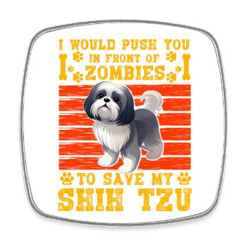 Shih Tzu - Viereckiger Kühlschrankmagnet - Weiß - Vorne