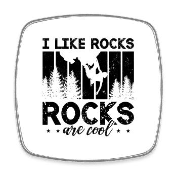 I Like Rocks Rocks Are Retro Climbing Rock Climber - Viereckiger Kühlschrankmagnet - Weiß - Vorne