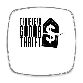 Thrifters Gonna Thrift Loves Second Hand Thrifter - Viereckiger Kühlschrankmagnet - Weiß - Vorne
