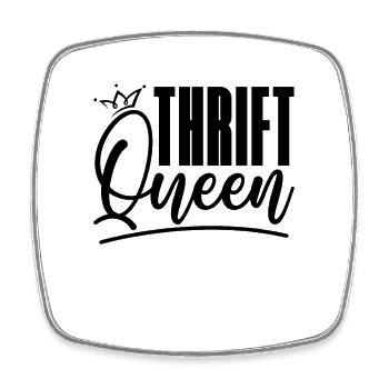 Thrift Queen Thrift Shopping Second Hand Thrifter - Viereckiger Kühlschrankmagnet - Weiß - Vorne