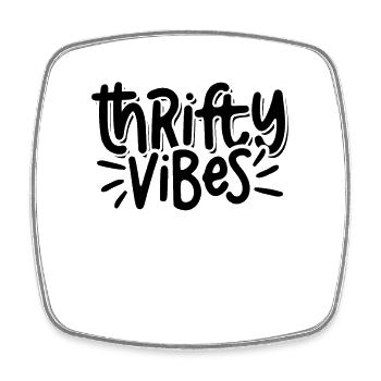 Thrifty Vibes Thrift Shopping Second Hand Thrifter - Viereckiger Kühlschrankmagnet - Weiß - Vorne