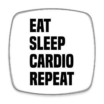 Eat Sleep Cardio Repeat - Viereckiger Kühlschrankmagnet - Weiß - Vorne