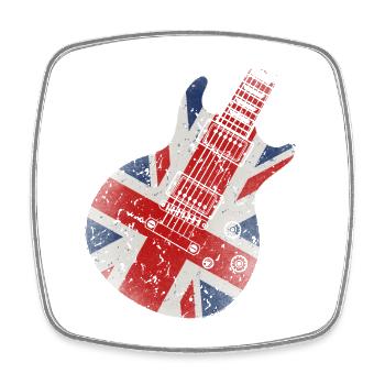 Union Jack Gitarre - Viereckiger Kühlschrankmagnet - Weiß - Vorne