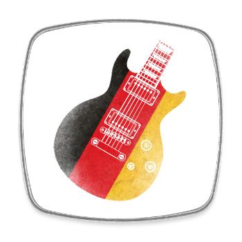 German Flag Guitar - Square fridge magnet - white - Front