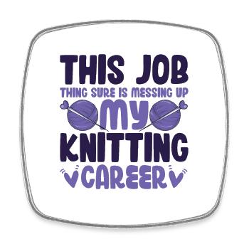 my Knitting caree - Viereckiger Kühlschrankmagnet - Weiß - Vorne