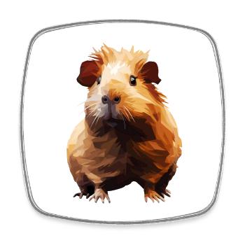 Cochon d’Inde dans le style polygonal - Magnet carré - blanc - Devant