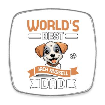 World's best Jack Russell Dad - Square fridge magnet - white - Front