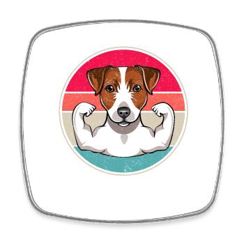 Jack Russell Terrier - Magnet carré - blanc - Devant