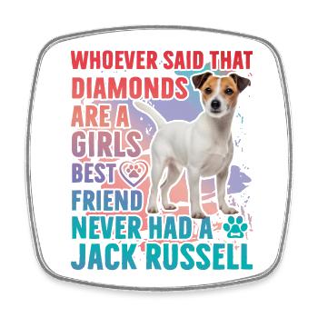 Jack Russell Lustiger Spruch - Viereckiger Kühlschrankmagnet - Weiß - Vorne