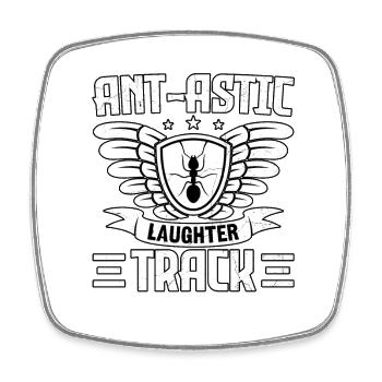 Piste de rire anti-astique - Magnet carré - blanc - Devant