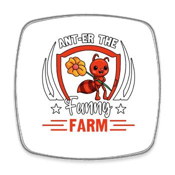 Ant-er the funny farm - Viereckiger Kühlschrankmagnet - Weiß - Vorne
