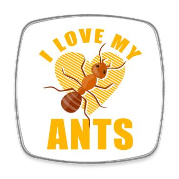 I love my Ants - Viereckiger Kühlschrankmagnet - Weiß - Vorne