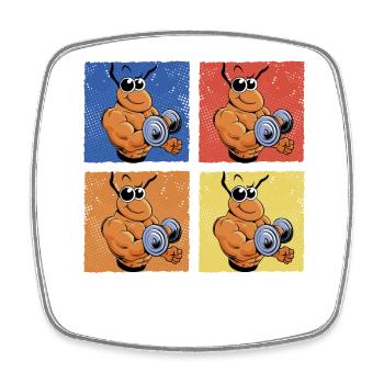 Biceps de remise en forme de fourmi - Magnet carré - blanc - Devant