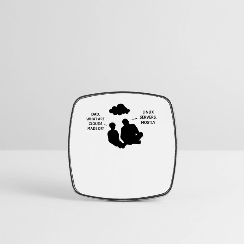 Clouds: Linux and Puzzles Square fridge magnet