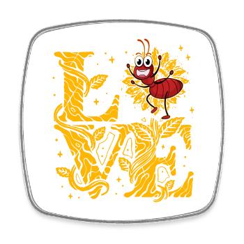 Ants love - Square fridge magnet - white - Front