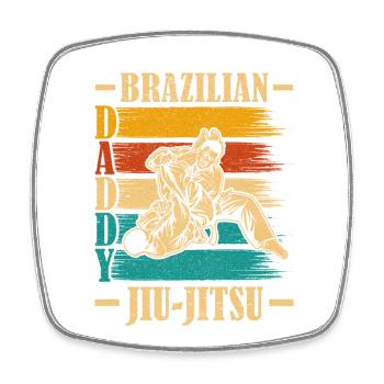 Papa Jiu-Jitsu Brésilien - Magnet carré - blanc - Devant
