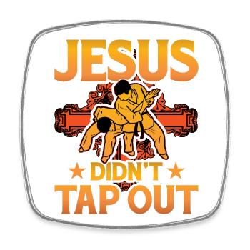Jesus didn't tap out Brazilian Jiu-Jitsu - Viereckiger Kühlschrankmagnet - Weiß - Vorne
