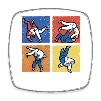 Brazilian Jiu-Jitsu - Square fridge magnet - white - Front