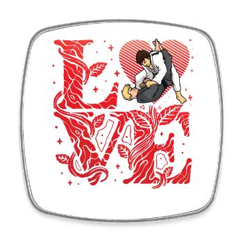 Brazilian Jiu-Jitsu - Square fridge magnet - white - Front