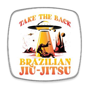 Take the back Brazilian Jiu-Jitsu - Square fridge magnet - white - Front
