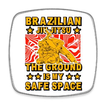 Brazilian Jiu-Jitsu the ground is my safe space - Viereckiger Kühlschrankmagnet - Weiß - Vorne