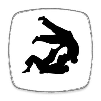 Jiu-Jitsu Brésilien BJJ - Magnet carré - blanc - Devant